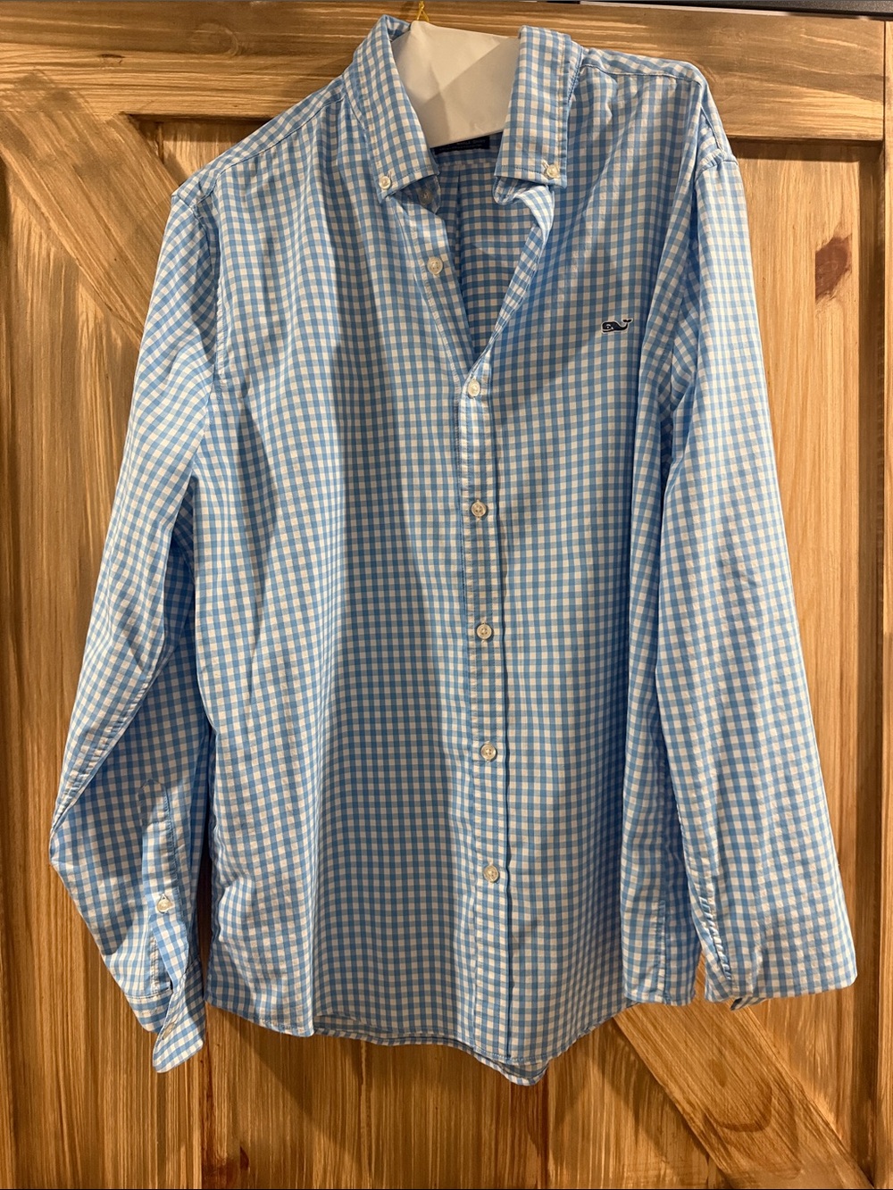 Vineyard Vines Men's Light Blue Gingham Button-Down Shirt